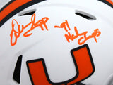 Warren Sapp Autographed Miami Hurricanes Lunar Speed Mini Helmet w/Insc.-Beckett W Hologram *Orange Image 2