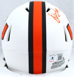 Warren Sapp Autographed Miami Hurricanes Lunar Speed Mini Helmet w/Insc.-Beckett W Hologram *Orange Image 3