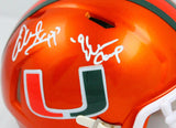 Warren Sapp Autographed Miami Hurricanes Flash Speed Mini Helmet w/Insc.-Beckett W Hologram *White Image 3