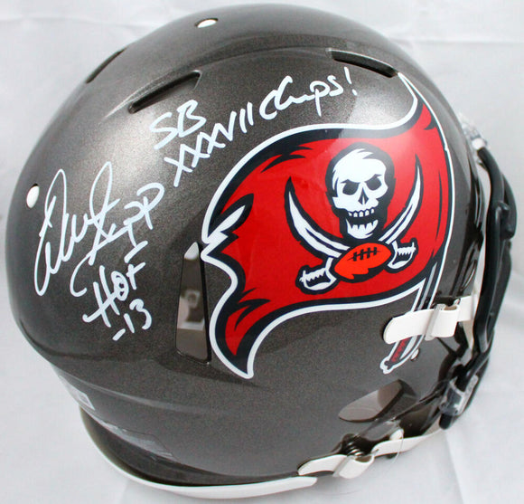 Warren Sapp Autographed Tampa Bay Buccaneers F/S 97-13 Speed Authentic Helmet w/2 Insc.-Beckett W Hologram *White Image 1