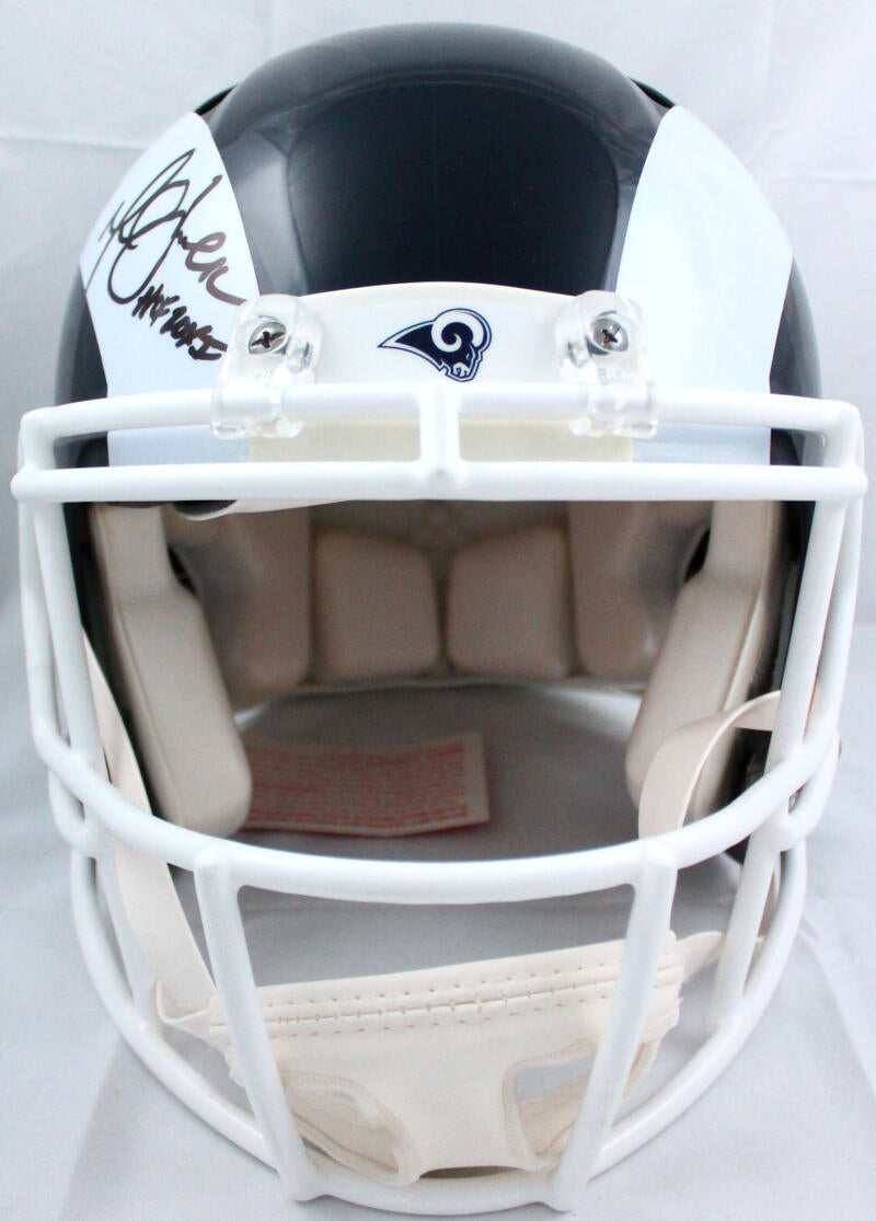 Marshall Faulk Autographed Rams F/S Flash Speed Helmet - Beckett W Hol –  The Jersey Source