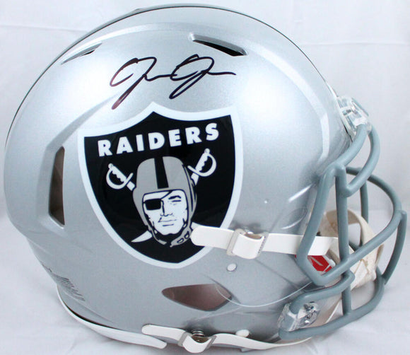 Josh Jacobs Autographed Las Vegas Raiders F/S Speed Authentic Helmet-Beckett W Hologram *Black Image 1