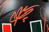 Sapp, Irvin, Johnson, Lewis, Gore Signed F/S Miami Hurricanes Black Speed Authentic Helmet-Beckett W Hologram/JSA W *Orange Image 4