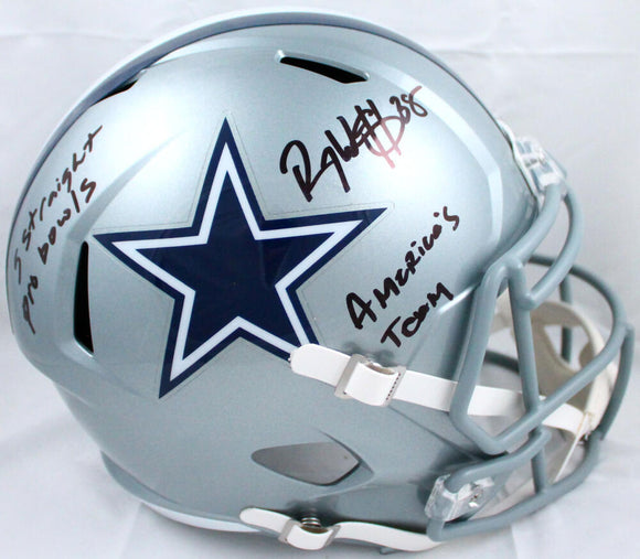 Roy Williams Autographed Dallas Cowboys F/S Speed Helmet w/2 Insc.-Beckett W Hologram *Black Image 1