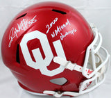 Roy Williams Autographed Oklahoma Sooners F/S Riddell Speed Helmet w/Natl Champs-Beckett W Hologram *White Image 1