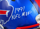 Thurman Thomas Autographed Buffalo Bills F/S Flash Speed Authentic Helmet w/3 Insc.-Beckett W Hologram *White Image 4