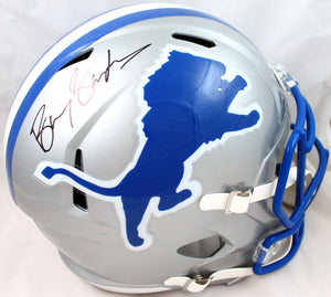 Barry Sanders Autographed Lions 83-02 TB F/S Speed Helmet-Beckett W Hologram *Black Image 1