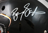 Barry Sanders Autographed Oklahoma State F/S Schutt Black Helmet *Front-Beckett W Hologram *White Image 2