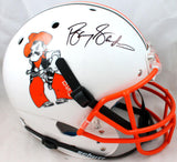 Barry Sanders Autographed Oklahoma State F/S Schutt White Helmet-Beckett W Hologram *Black Image 1