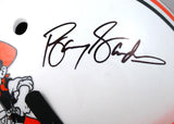 Barry Sanders Autographed Oklahoma State F/S Schutt White Helmet-Beckett W Hologram *Black Image 2