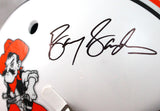 Barry Sanders Autographed Oklahoma State F/S White Schutt Authentic Helmet-Beckett W Hologram *Black Image 2