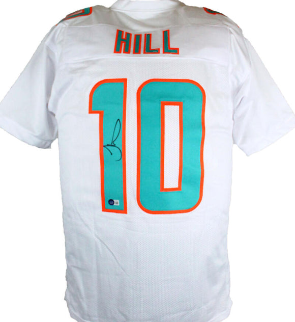 Tyreek Hill Autographed White Pro Style Jersey-Beckett W Hologram *Black Image 1