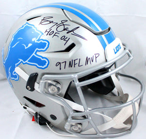 Barry Sanders Detroit Lions Signed Autographed Football Visor w/Helmet –