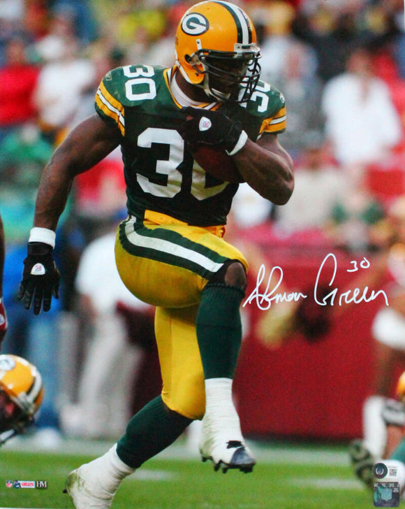 Ahman Green Autographed Green Bay Packers 16x20 HM Running-Beckett W Hologram *White Image 1