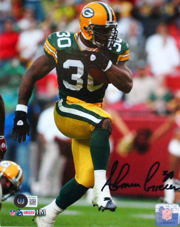Ahman Green Autographed Green Bay Packers 8x10 HM Running-Beckett W Hologram *Black Image 1