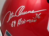 White Owens Sims Autographed OU F/S Schutt Authentic Helmet w/Insc - JSA W Auth Image 2