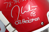 White Owens Sims Autographed OU F/S Schutt Authentic Helmet w/Insc - JSA W Auth Image 3