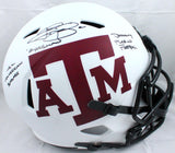 Johnny Manziel Autographed Texas A&M Lunar Speed F/S Helmet w/3 Insc.-Beckett W Hologram *Black Image 1