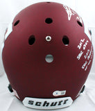 Johnny Manziel Autographed Texas A&M Schutt F/S Maroon Helmet w/5 Insc.-Beckett W Hologram *Silver Image 6