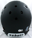 Johnny Manziel Autographed Texas A&M Schutt F/S Black Authentic Helmet w/3Insc.-Beckett W Hologram *Silver Image 5