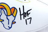 Kurt Warner Autographed St. Louis Rams Logo Football w/HOF-Beckett W Hologram *Black Image 3