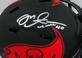 Mike Alstott Autographed Tampa Bay Buccaneers Eclipse Speed Mini Helmet-Beckett W Hologram *Silver Image 2
