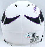 Jared Allen Autographed Minnesota Vikings Lunar Speed Mini Helmet-Beckett W Hologram *Purple Image 3