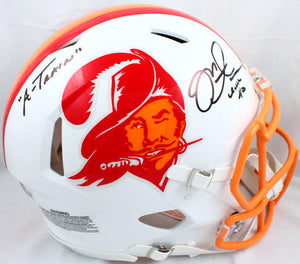 Mike Alstott Autographed Tampa Bay Buccaneers F/S 76-96 Speed Authentic Helmet w/A-Train-Beckett W Hologram *Black Image 1