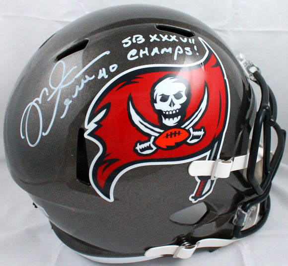 Mike Alstott Autographed Tampa Bay Buccaneers F/S 97-13 Speed Helmet w/SBC-Beckett W Hologram *White Image 1