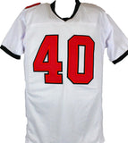 Mike Alstott Autographed White Pro Style Jersey w/SB Champs -Beckett W Hologram *Black Image 3