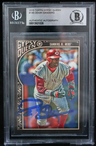 2015 Topps Gypsy Queen #145 Deion Sanders Auto Reds Autograph Beckett Auth Image 1