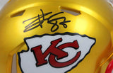 Travis Kelce Autographed Kansas City Chiefs Flash Speed Mini Helmet-Beckett W Hologram *Black Image 2