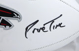 Deion Sanders Autographed Atlanta Falcons Logo Football w/Primetime-Beckett W Hologram *Black Image 3