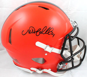 Nick Chubb Autographed Cleveland Browns F/S Speed Authentic Helmet-Beckett W Hologram *Black Image 1