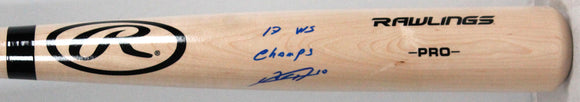 Yuli Gurriel Autographed Blonde Rawlings Pro Bat w/17 WS Champs-JSA W *Blue Image 1
