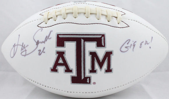 Kevin Smith Autographed Texas A&M Logo Football w/ Gig 'Em- Jersey Source Auth Image 1