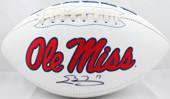 Evan Engram Autographed Ole Miss Rebels Logo Football - JSA W Authenticated Image 1