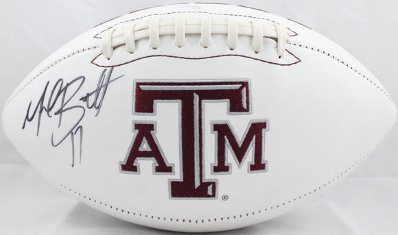 Michael Bennett Autographed Texas A&M Aggies Logo Football- JSA Witnessed Auth Image 1