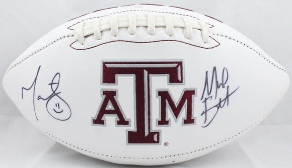 Michael Bennett Martellus Bennett Signed Texas A&M Logo Football- JSA W Auth Image 1
