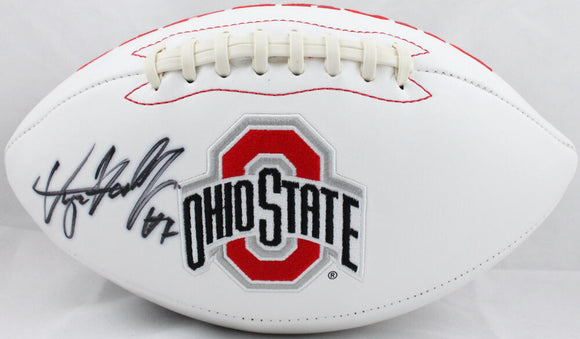 Dwayne Haskins Autographed Ohio State Buckeyes Logo Football- Beckett Auth *Black Image 1