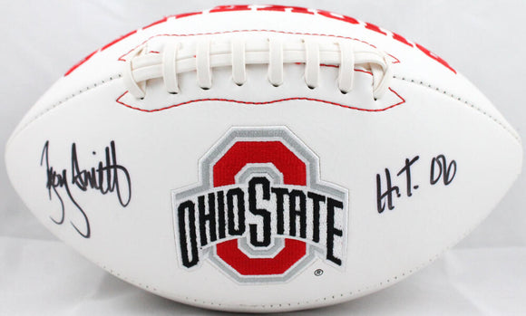 Troy Smith Autographed Ohio State Buckeyes Logo Football w/ HT- JSA W Auth Image 1
