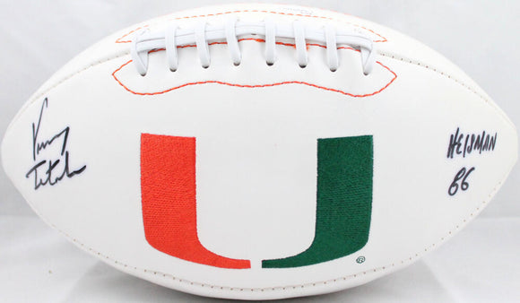 Vinny Testaverde Autographed Miami Hurricanes Logo Football W/ Heisman- JSA W Auth Image 1
