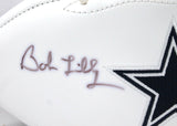 Bob Lilly Autographed Dallas Cowboys Logo Football With HOF 1980- JSA W Auth Image 2