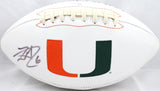 Lamar Miller Autographed Miami Hurricanes Logo Football- JSA Witnessed Auth Image 1