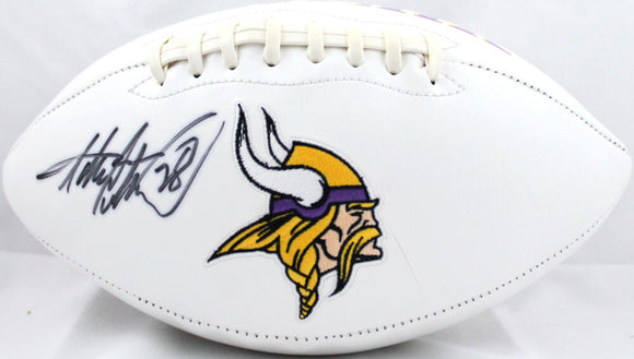 Adrian Peterson Autographed Minnesota Vikings Logo Football- Beckett Auth Image 1