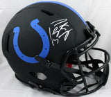 Peyton Manning Autographed Colts Eclipse F/S Speed Authentic Helmet-Fanatics *Silver Image 1