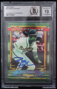 1994 Finest #22 Deion Sanders Atlanta Braves BAS Autograph 10  Image 1