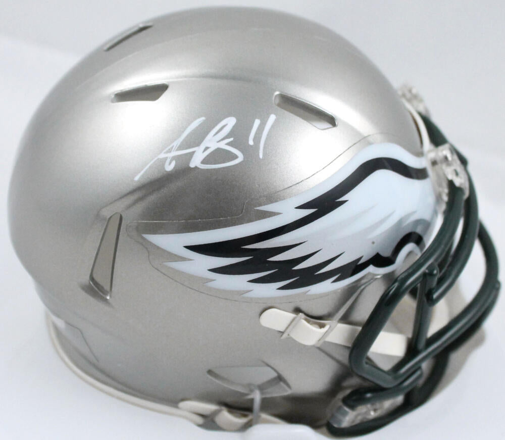 AJ Brown Autographed Philadelphia Eagles F/S Speed Helmet Beckett – Denver  Autographs