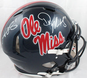 AJ Brown DK Metcalf Autographed Ole Miss Rebels F/S Speed Authentic Helmet-Beckett W Hologram *White Image 1