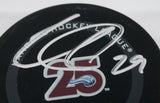 Nathan MacKinnon Autographed Colorado Avalanche 25th Anniversary Hockey Puck-Fanatics *Silver Image 2